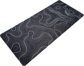 Tapis de Souris Topographie Noir - 900 x 400 x 3 mm - Antidérapant