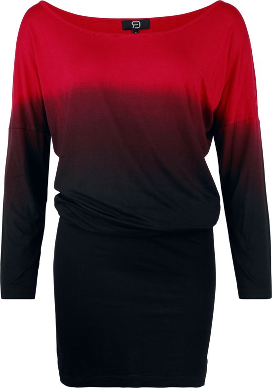 R.E.D. Rock-Engineered Design Zwart/rood gradiënt korte jurk - Dames - S