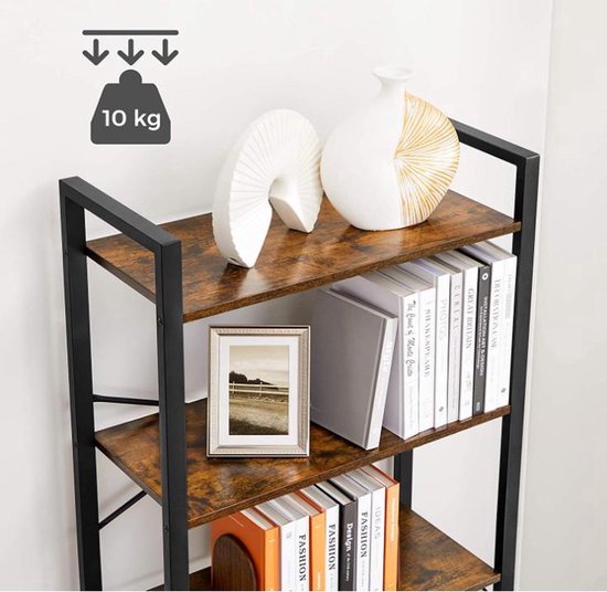 Grote open boekenkast industrieel – 6 planken – Zents XL IN-HOMEXL – 165 cm