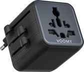 Voomy Reisstekker - 2500W - Wereldstekker Universeel - 200+ Landen - Geschikt voor: Engeland (UK), Amerika (USA), Afrika, Japan, Italië, Thailand - Wereldstekkers