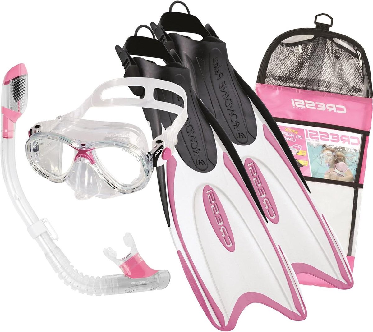 Snorkel Set Vinnen/Masker/Snorkel voor Kinderen - Palau Kid Bag
