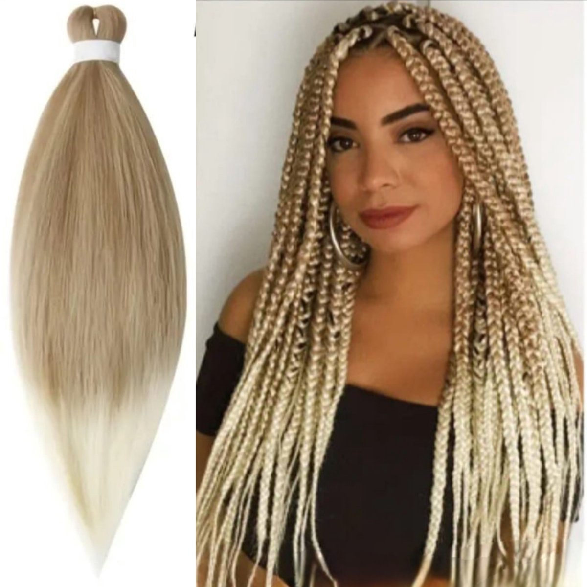 Frazimashop Vlechthaar chocolade kleur # T27/613 – 1 Stuk – Haar Extensions 65 cm – Synthetisch Kanekalon – Klitvrij & Hittebestendig – Braids Hair-crochet braids of fantasie-vlechten