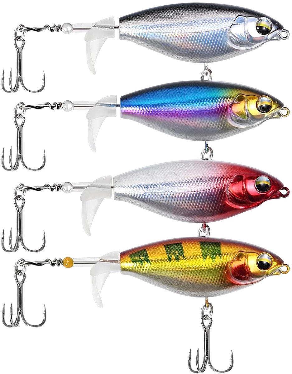 Kunstmatige topwater aas wobblers - 8 cm - 4 stuks - levensecht voor zoet en zoutwater