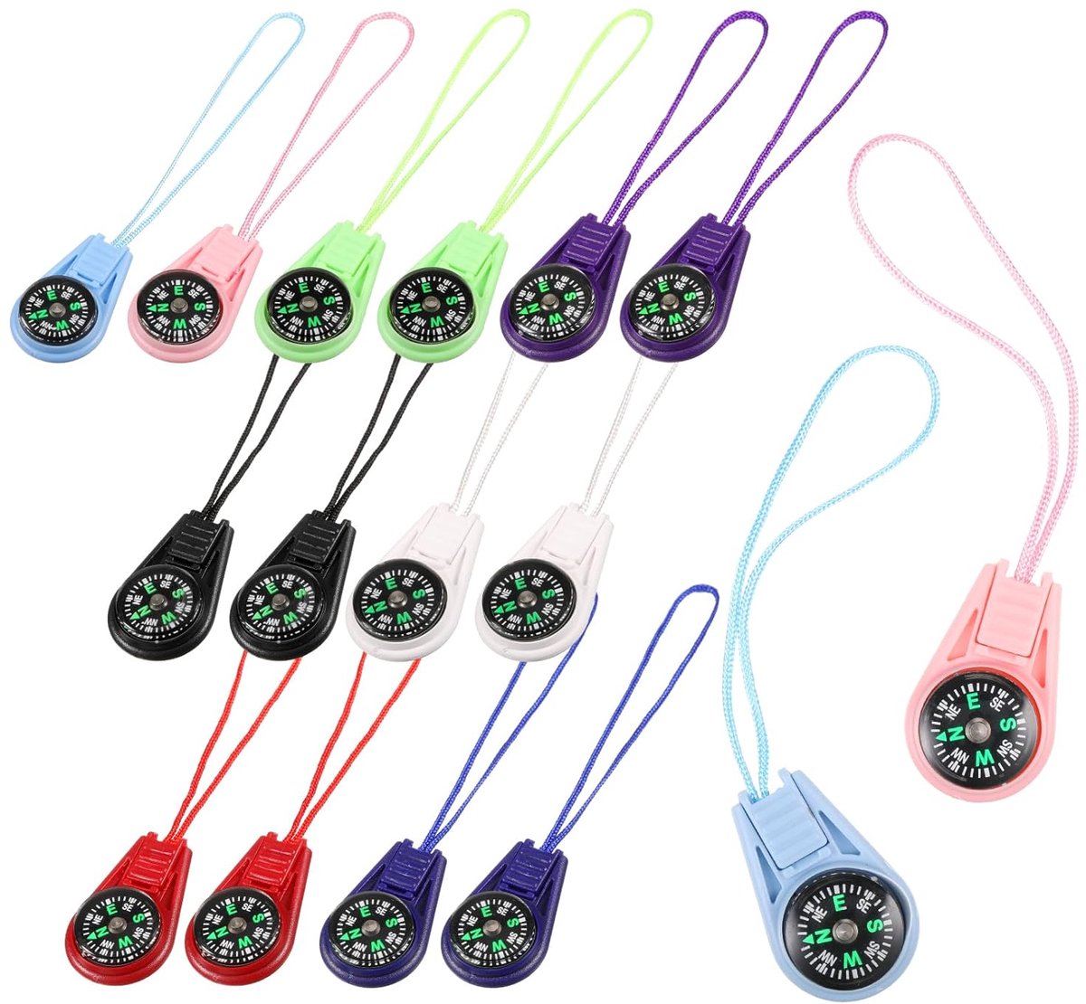 Multi-color Mini Survivalkompas - Perfect voor Buitenactiviteiten - 18 Stuks - Kunststof