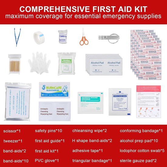 Mini trousse de premiers secours de voyage 46 pièces pour voiture, sac d'urgence pour voiture, outdoor , vélo, maison, moto, lieu de travail, camping, randonnée, urgences