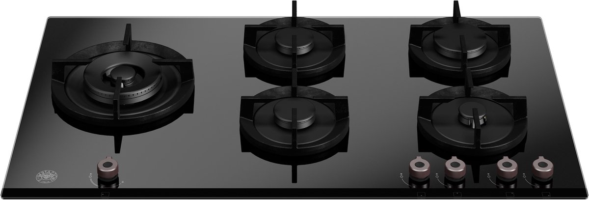Bertazzoni P905LPROGNE - gas op glas kookplaat - 90 cm - 5 branders - 5 jaar garantie