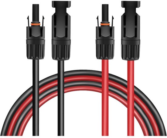 MC4 Solar kabels (2 stuks) - 10 meter - zonnepaneel aansluitkabels zwart - Solar verlengkabel 4 mm2 kabel van Verventum — afbeelding 4
