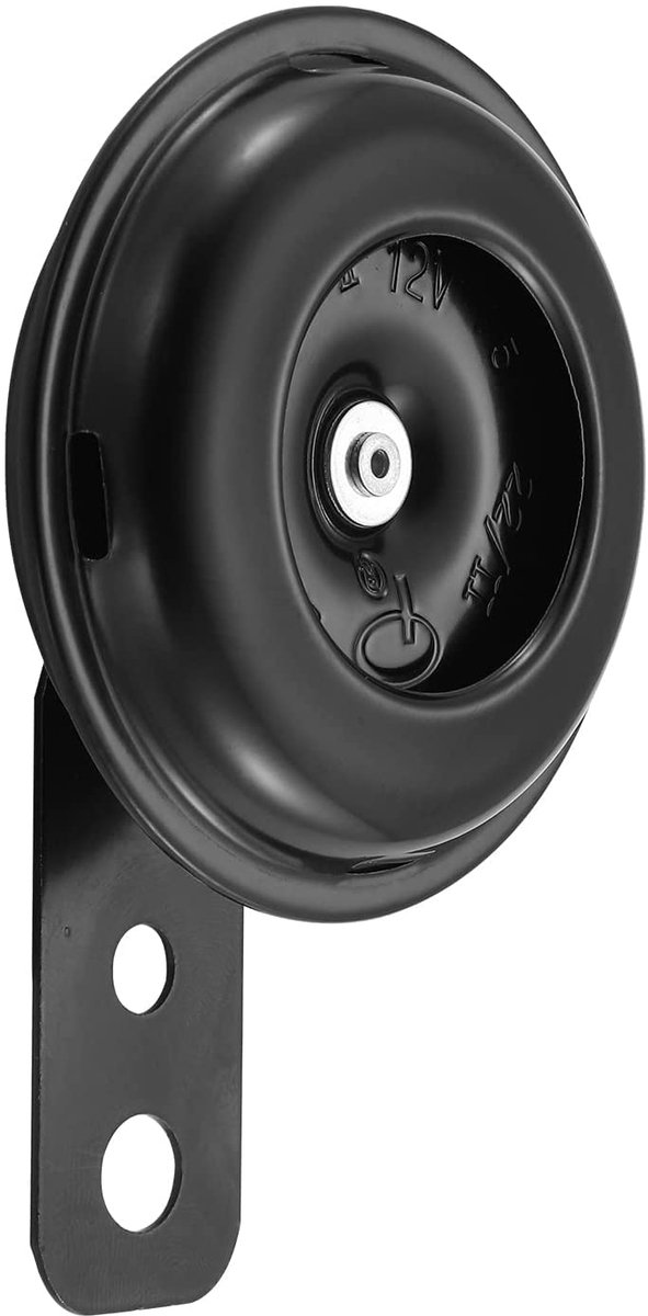 TRANKIELO® – Universele Claxon | 12V Signaalhoorn | Geschikt voor Auto, Motor, Vrachtwagen & Scooter | Zwart Gecoat Metaal | Waterdicht | Volume van 105dB