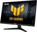 ASUS TUF Gaming monitor met het iconische gele 'F' logo op een zwarte achtergrond.