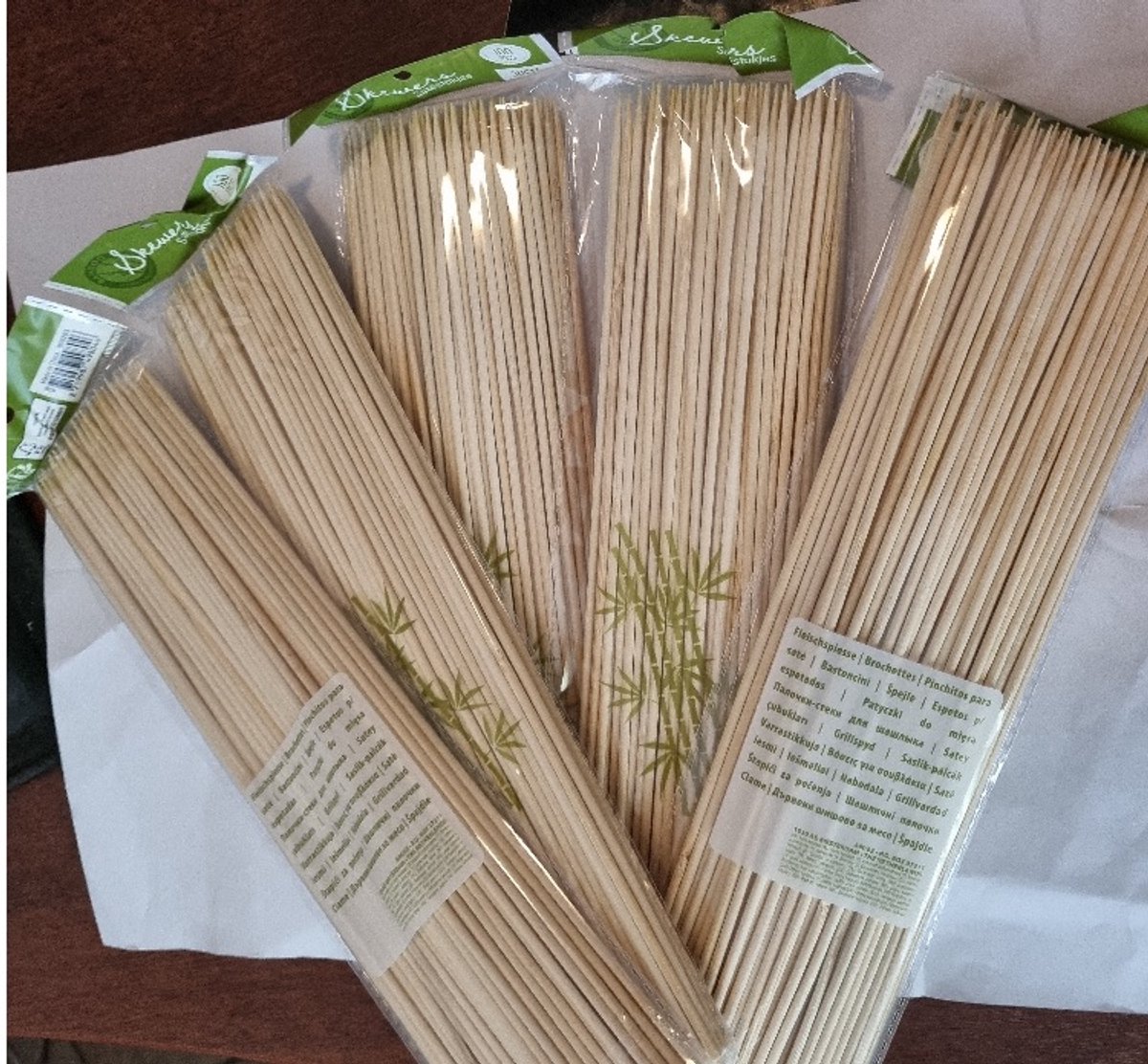 Set van 5 pakjes Sate prikkers bamboe 30cm zak a 100 stuks