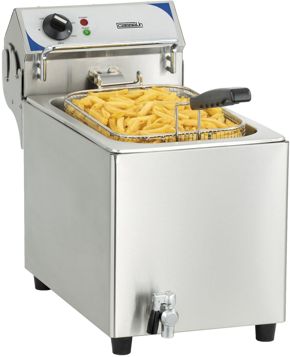 10L 2800W elektrische friteuse met aftapkraan - casselin - cfev10