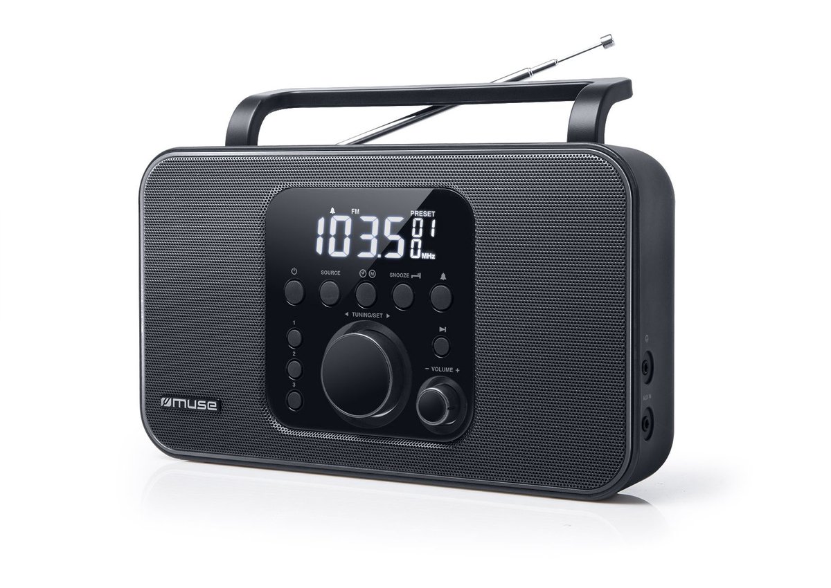 Muse M-091R - Portable stereo radio met wekkerfunctie