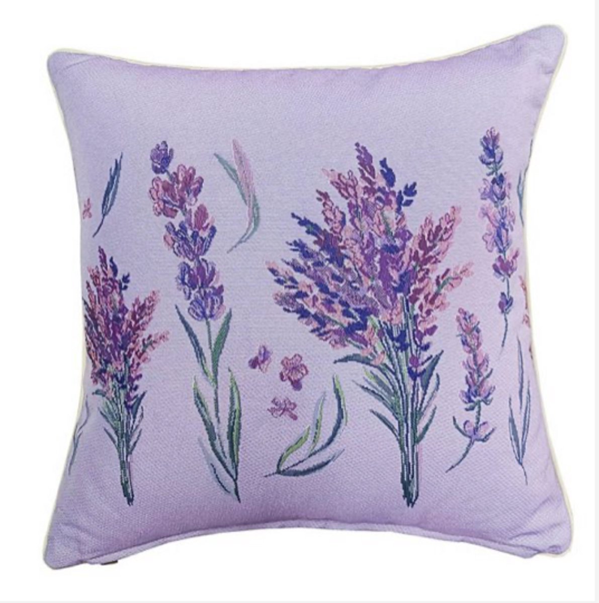 Signare Kussenhoes - Gobelinstof - Lavendel - Lavender - Paarse achtergrond - 45 cm lila