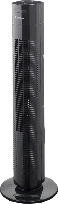 Bestron Torenventilator met aftstandsbediening, Ventilator met 3 snelheidsstanden & 75° graden draaifunctie, incl. Timer, hoogte: 78 cm, 35W, AFT770ZRC, kleur: zwart