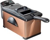 Bestron friteuse met koude zone, frituurpan met mand, inclusief kijkvenster en traploos instelbare temperatuurregelaar, 2000W, kleur: koper