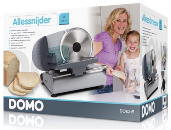 DOMO DO521S Snijmachine – Gekarteld RVS Mes Ø 19 cm – Allessnijder - 150W