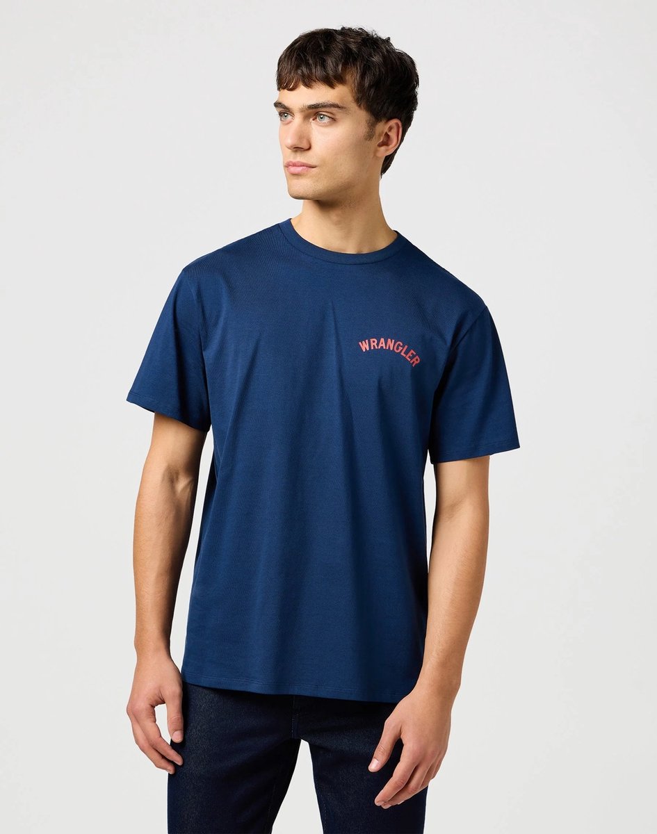 Wrangler Graphic T-shirt Met Korte Mouwen L Man Blauw