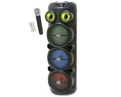 Lichtgevende karaoke-luidspreker - INOVALLEY - KA129-XXL - Bluetooth V5.0 - 90 cm - 1000 W - 3 x 8''-luidsprekers - Draadloze microfoon inbegrepen