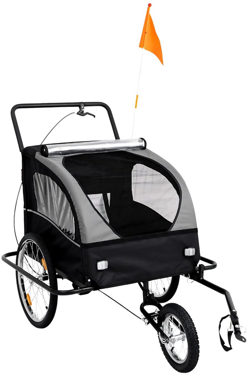 Outbee Fietskar Voor Kinderen - 2 in 1 Fietskar En Wandelwagen - Kinderfietskar - Kinderbuggy - 3 Wielen - Met Vlag