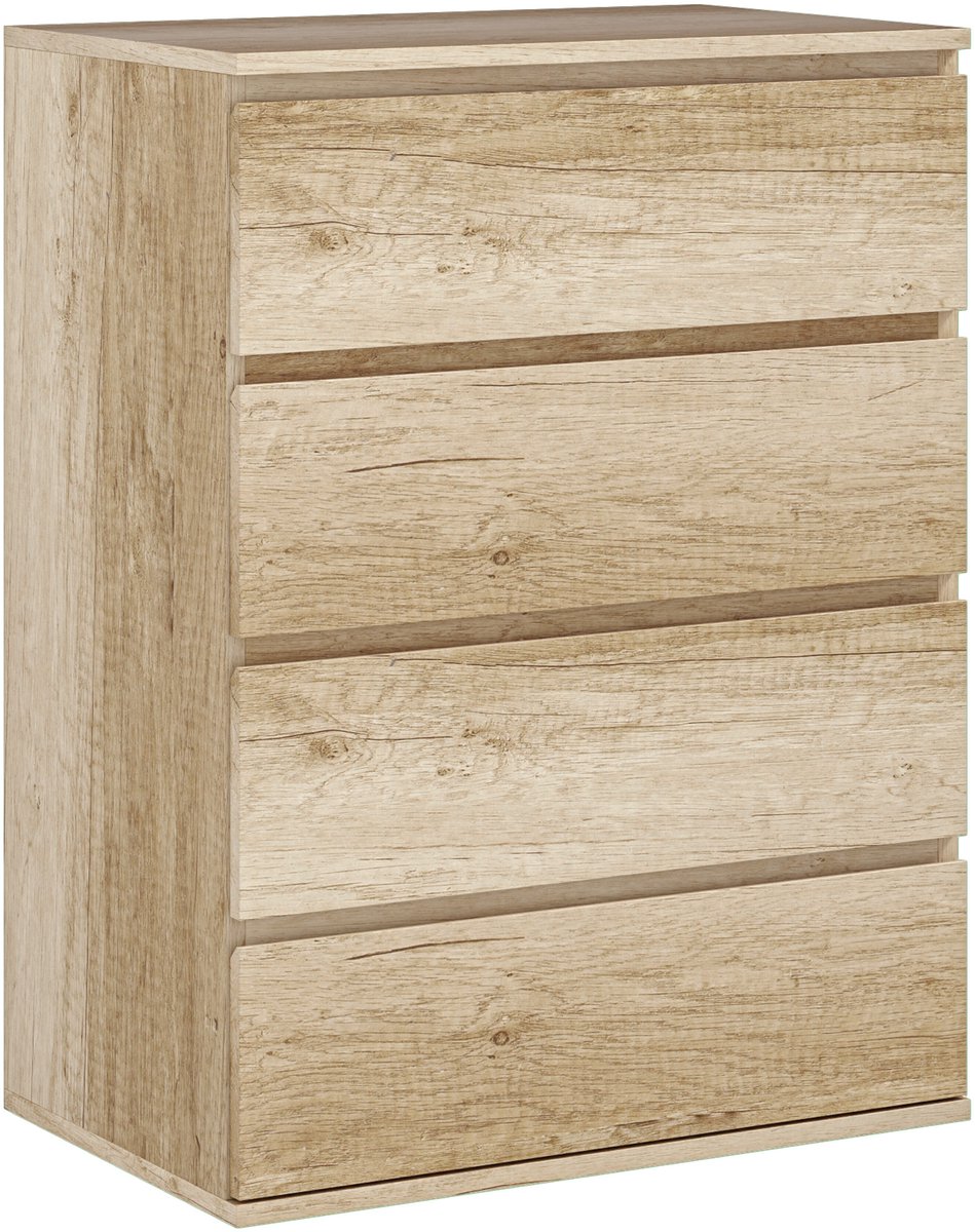 Homcom Ladekast - Spaanplaat - 60x40x80cm - Natuurlijk hout