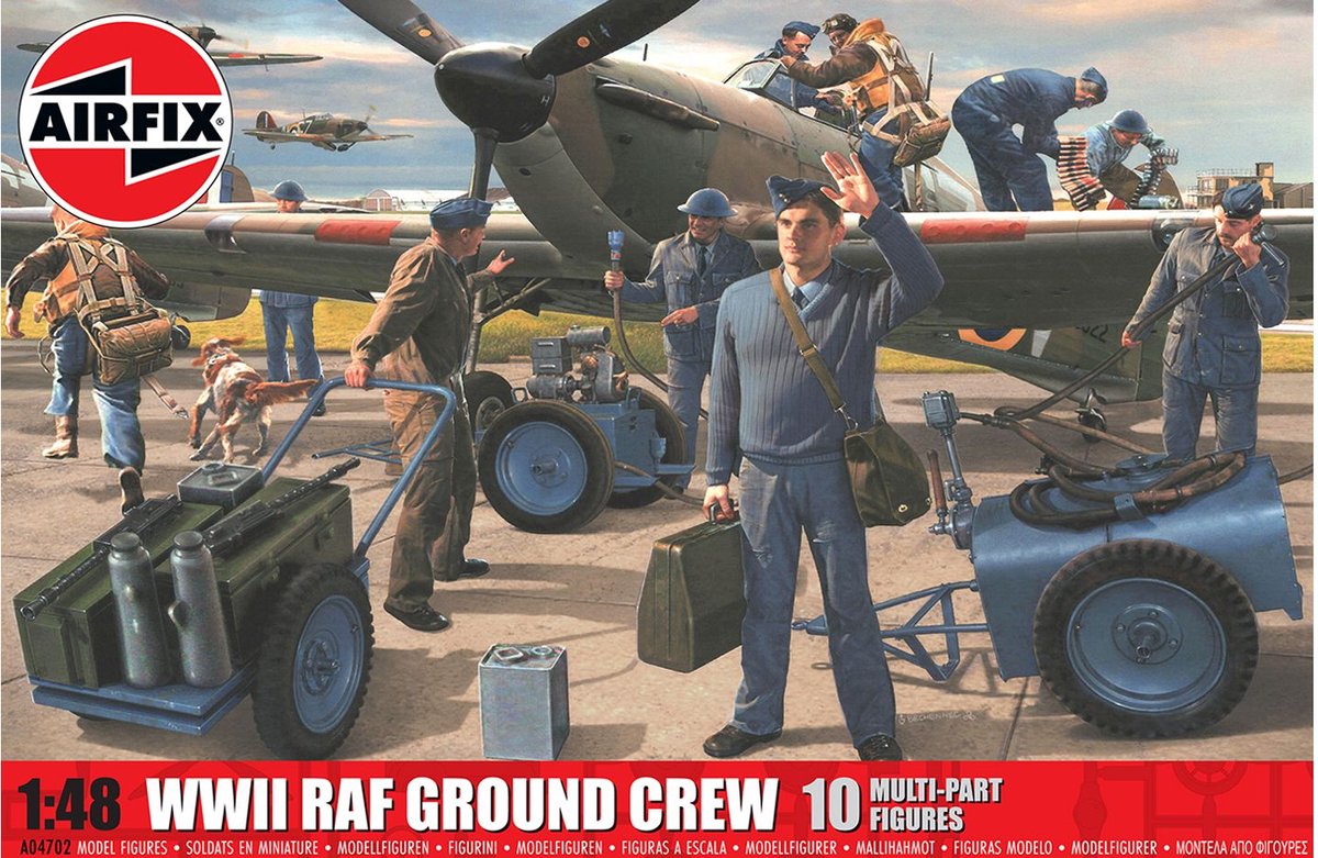 1:48 Airfix 04702 Britse Soldaten WWII - RAF Grondpersoneel - 10 Figuren Plastic Modelbouwpakket