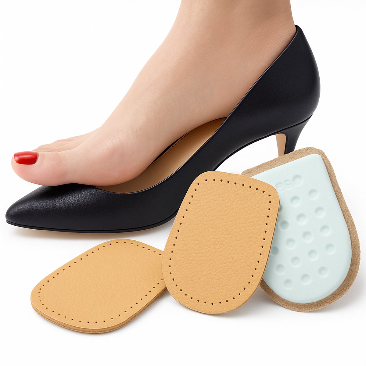 Inlegzolen Hiel PU Leer I Zooltjes I Hiel Zooltjes Met Anti Slip I PU-Leren Hielbeschermers I Hielkussen I Maat 41-45