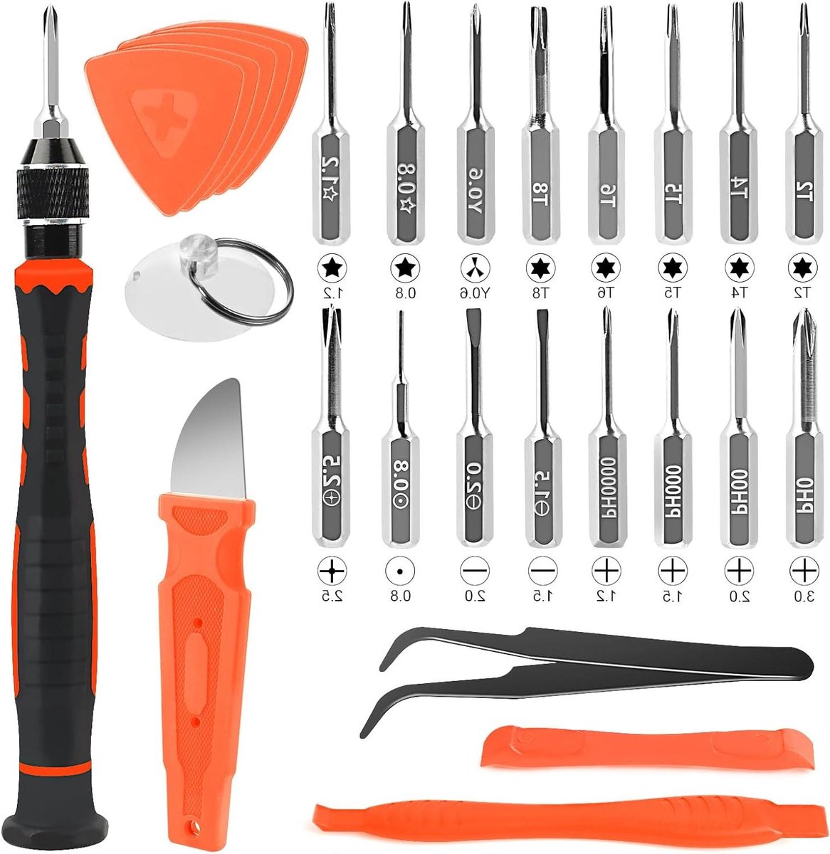 Zeynomax - 28-delige precisieschroevendraaierset voor PS5, switch, laptop, PC, brillen, horloges