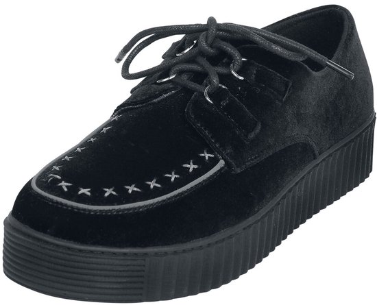 Gothicana Zwarte creepers in fluweel-look - Dames - EU39