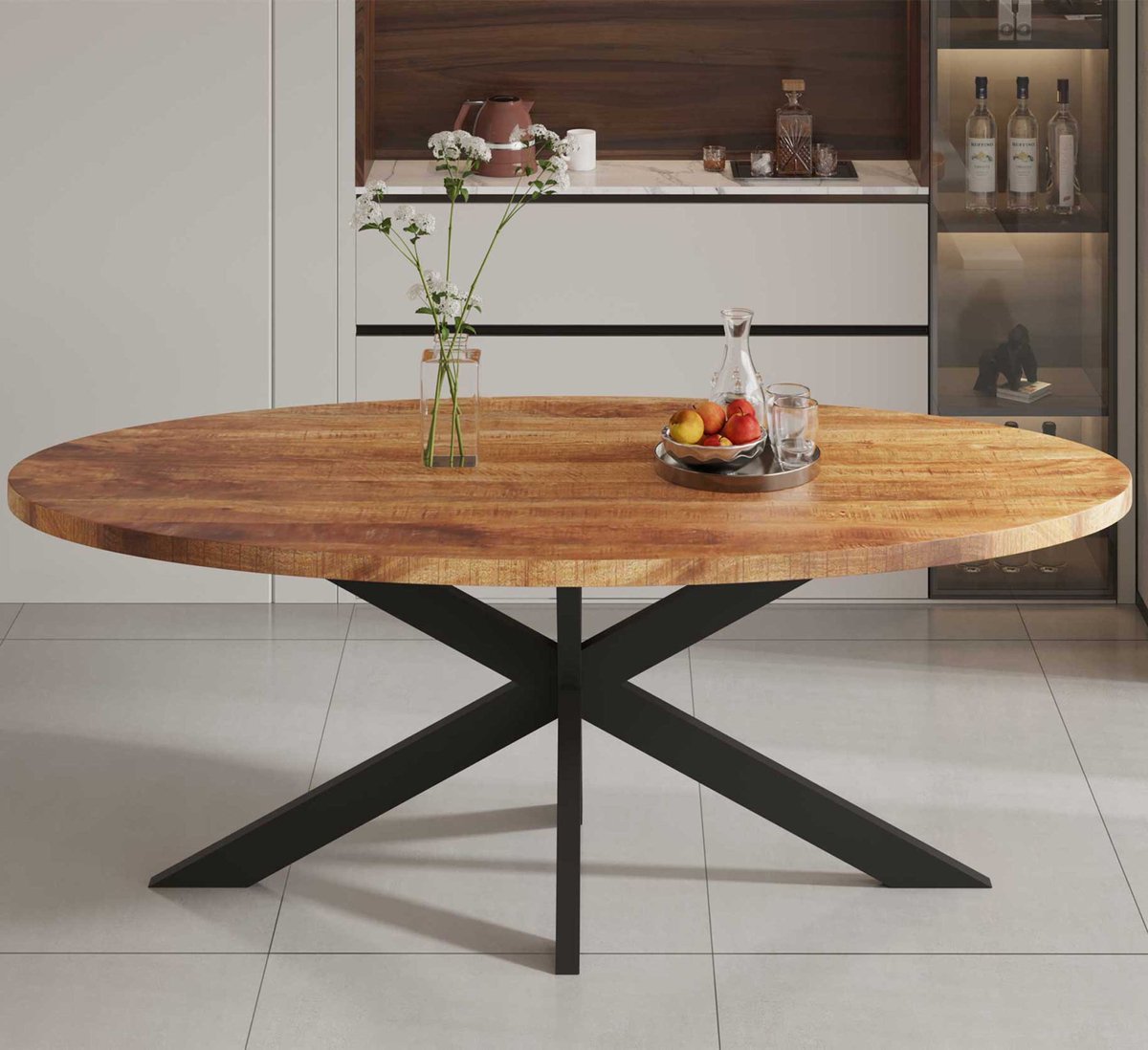 Tafel 'Alexa' 200 cm Ovaal Mango Hout