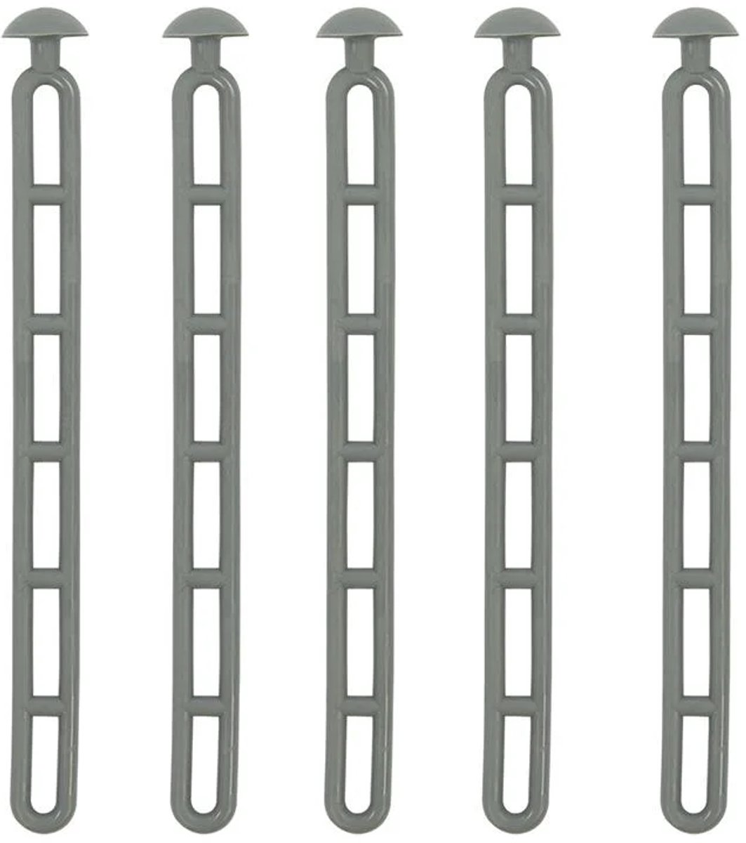 ProPlus Trapspanner - 23,5cm - Elastisch Spanrubber - Met Knop - 5 stuks - Grijs