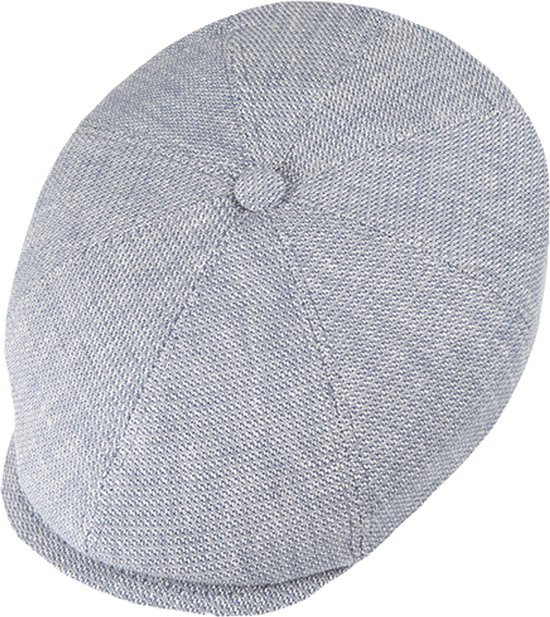 Stetson Hatteras Ellington Pet Dames/Heren - Made in the EU wollen cap flat hat linnen met klep voering voor Zomer/Winter - 58 cm antraciet