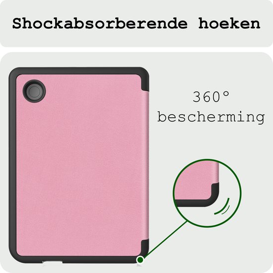 Hoes Geschikt voor Kobo Clara BW Hoesje Bookcase Cover Hoes - Hoesje Geschikt voor Kobo Clara BW Hoes Cover Case - Roze van Merkloos — afbeelding 5