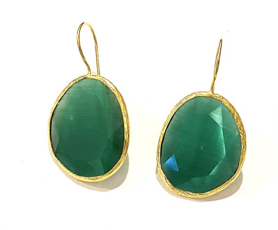 Boucles D'oreilles Pendantes Fantaisie Couleur Verte - Alliage - Fermoir Clous - Neuf Avec étiquettes - Cadeau Femme