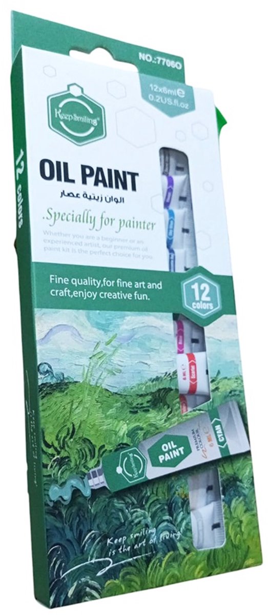 Olie verf - set 12 kleuren - 12 ml
