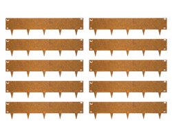 Wovar Cortenstaal Borderrand 24 x 106 cm Flexibel | 10 stuks | Cortenstaal Kantopsluiting | Tuinafboording