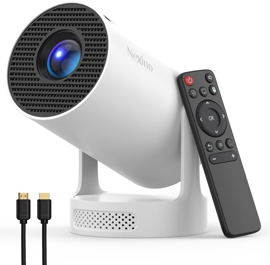 Nexino® Mini Beamer HiFi - 4K-ondersteuning - 8 - Home Cinema - Ingebouwde Android 11.0 - Wifi 6 & Bluetooth 5 - Streamen vanaf je telefoon