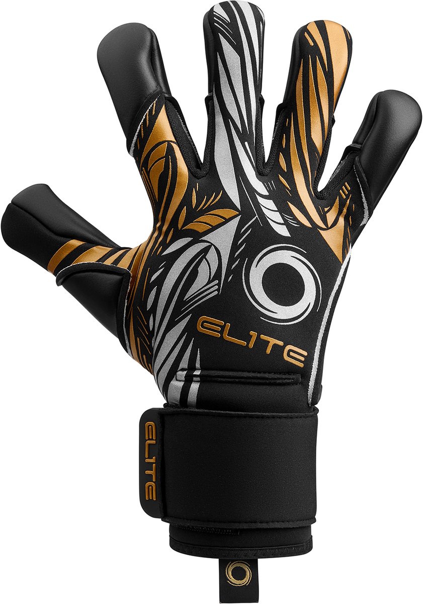 Elite Sport Nobre Black Keepershandschoenen - Zwart / Goud | Maat: 8