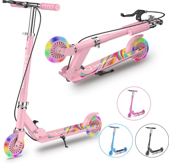 OFMOTRA kinderstep – opvouwbaar – LED wielen – roze