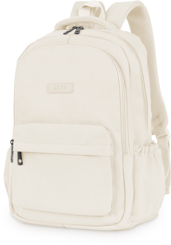 ZILOU® Laptop Rugzak - 28L - 15.6 inch Rugtas - Schooltas - Dames en Heren - Laptoptas - Anti-Diefstal - Waterafstotend - Meisjes en Jongens - Beige
