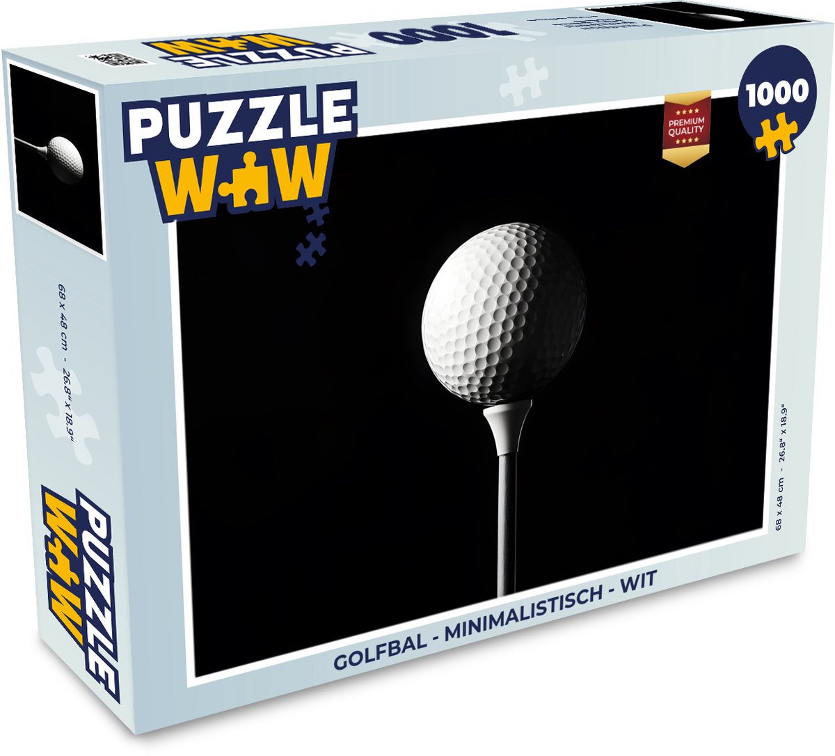 Puzzel Golfbal - Minimalistisch - Wit - Legpuzzel - Puzzel 1000 stukjes volwassenen