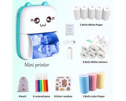 Fotoprinterkit, draadloze thermische fotoprinter, draagbare Bluetooth-printer zonder inkt, printer voor fotolabels