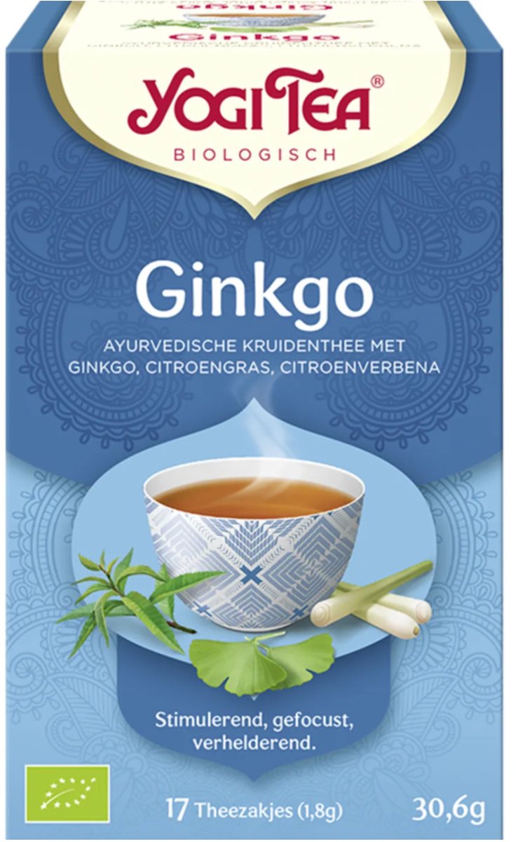 Yogi Tea Ginkgo Bio - Biologische Kruidenthee met Ginkgo, Kaneel en Kardemom voor Geestelijke Helderheid en Vitaliteit