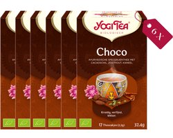 Yogi Tea Choco Bio - Biologische Kruidenthee met Cacao, Kaneel en Vanille voor een Warme en Rijke Smaak - Tray van 6 Stuks