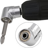 Haakse Schroevendraaier I Haakse Adapter I Hoekschroevendraaier I Haakse Bithouder I 105 Graden I 1/4" HEX I Zwart