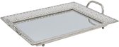 Plateau miroir Home Deco Factory - métal élégant - rectangle - 42x32 cm - argent - Bougies /plat de service