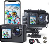 Bol.com JC's - Action Camera 4K - Vlogcamera- Touchscreen - Dual screen - Afstandbediening - Externe microfoon - EIS Stabilisatie aanbieding