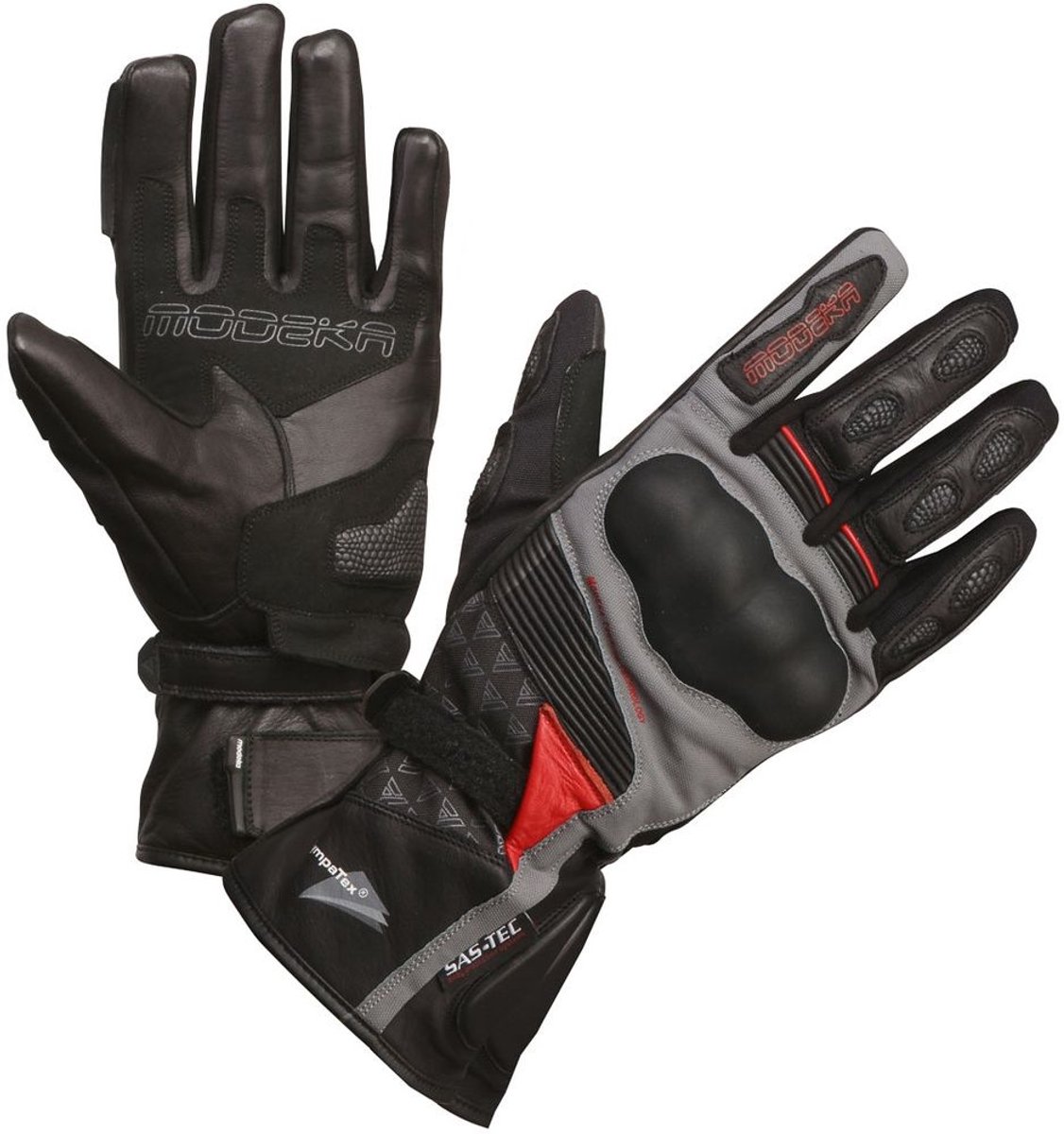Modeka Damen Motorrad Handschuhe Panamericana 074250 Schwarz/Rot-M/Damen