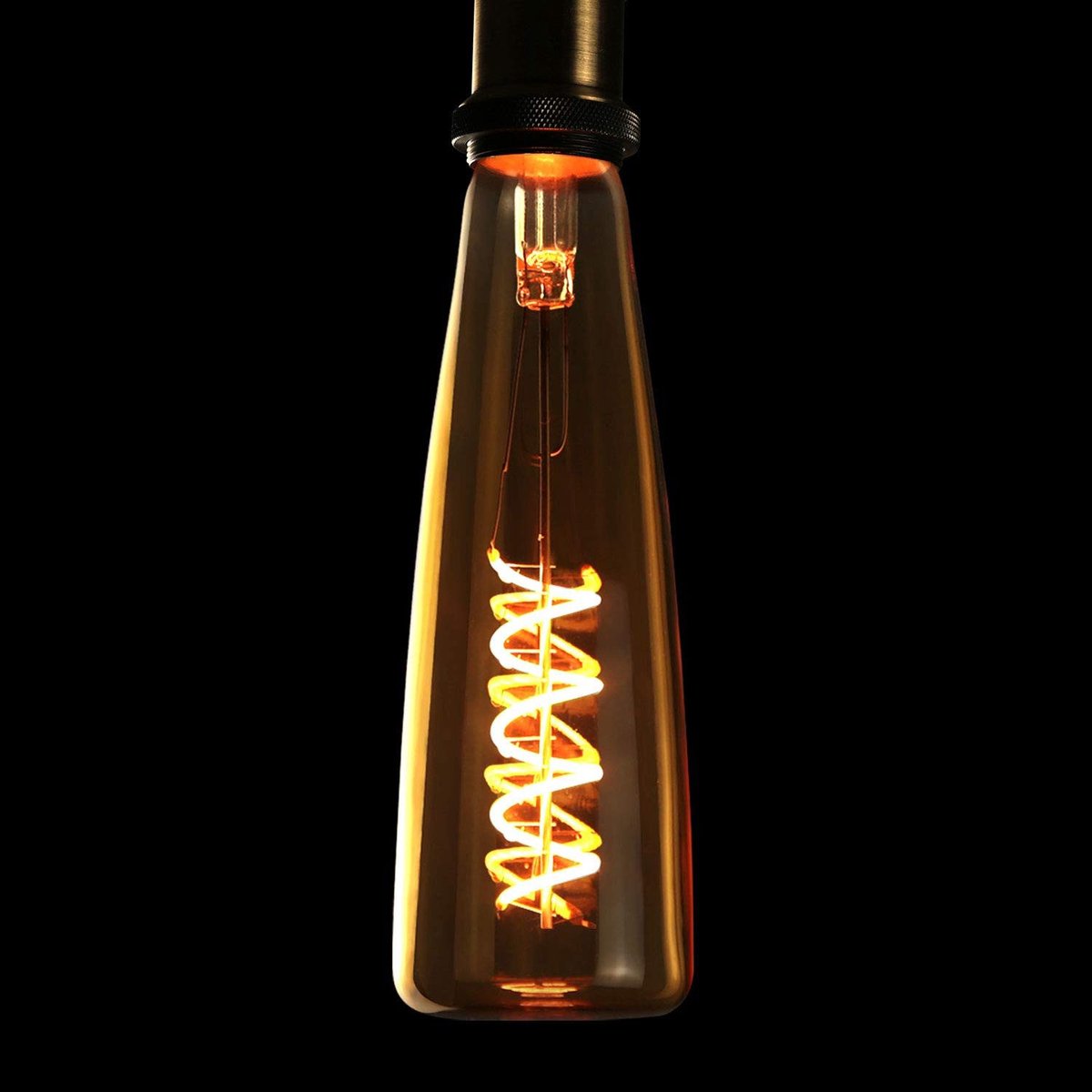 NETTLIFE E27 LED - LED Lampen - Amber - Ø 5.5 cm - Filament lamp - 2200K Warm Wit Licht - 4W - wijnbottel Design - Vintage Gloeilamp - retro Lichtborn