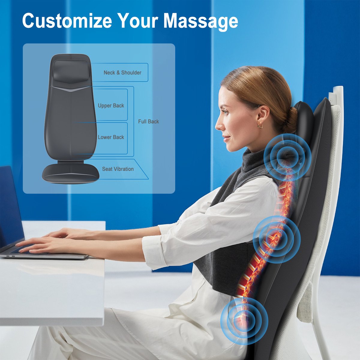 RENPHO Shiatsu Massagekussen met Warmte en Vibratie - afbeelding 2