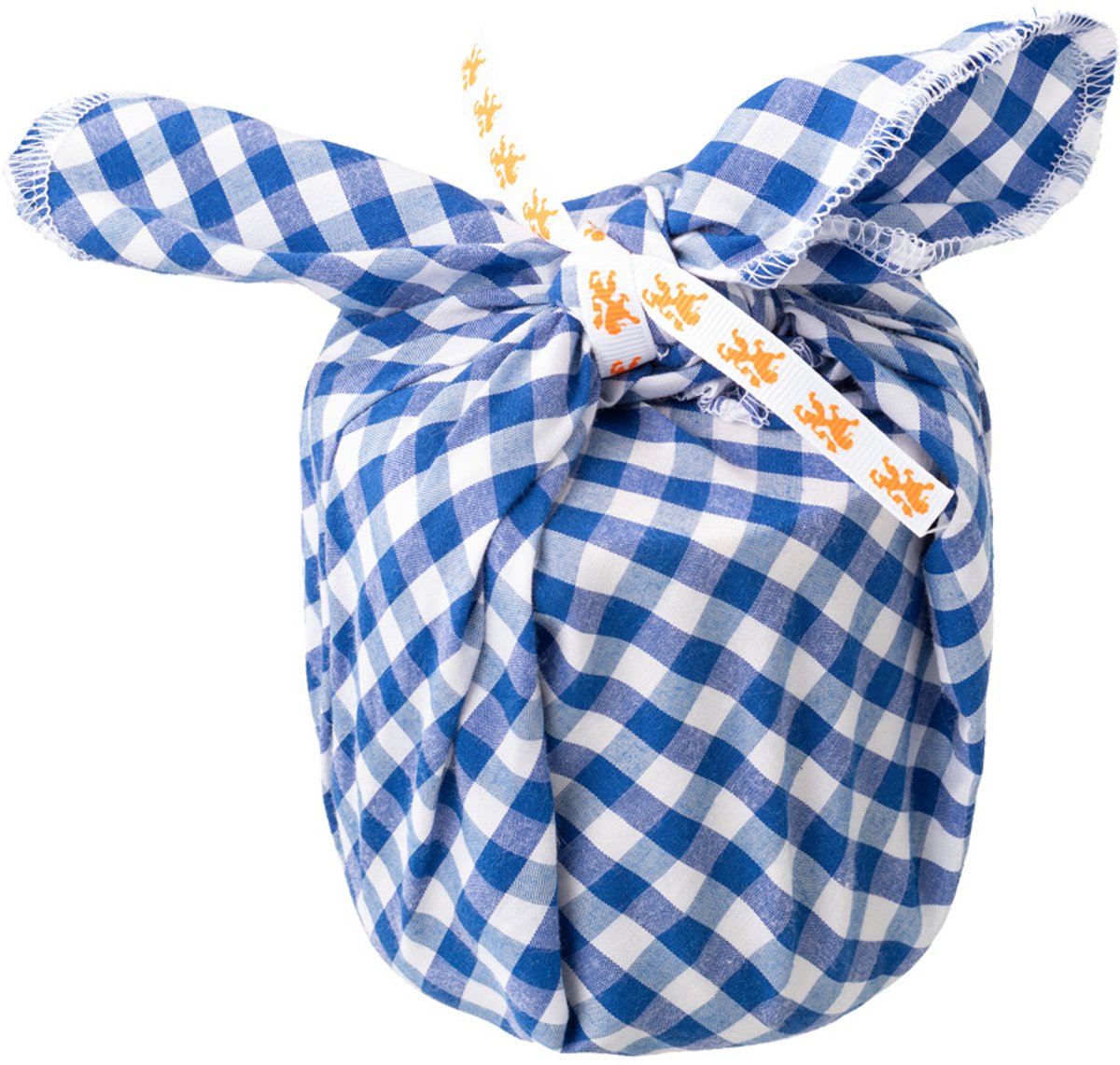 Giftwrappies Furoshiki - inpakstof – ruit kobaltblauw – 90x90 cm- herbruikbare cadeauverpakking - duurzaam - alternatief voor cadeaupapier